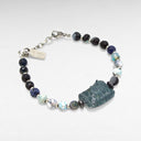 Bracelet Chicago Blue – Agates bleues & peau exotique