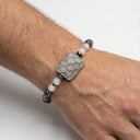 Bracelet Chicago Grey – Chaîne argent & perles agate grises