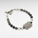 Bracelet Chicago Grey – Chaîne argent & perles agate grises