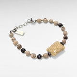 Bracelet Empire Beige – Acier inoxydable & agates beiges