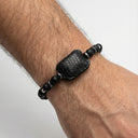 Bracelet Full Black – Agates noires & amulette Petek