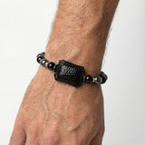 Bracelet Queen Black – Acier inoxydable & agates noires