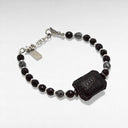 Bracelet Queen Black – Acier inoxydable & agates noires