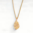 Aech Diamond Gold Necklace – Aech Cheli Pendant set with cubic zirconia &amp; gold stainless steel chain