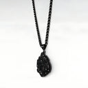 Aech Black Diamond Necklace – Aech Cheli Pendant set with cubic zirconia &amp; stainless steel chain