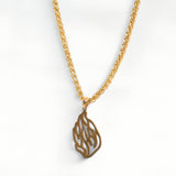 Aech Eliorness Gold Necklace – Aech Cheli Pendant &amp; Gold Stainless Steel Chain