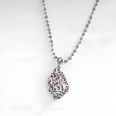 Aech Multicolor Silver Necklace – Gradient Cubic Zirconia &amp; Steel