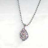 Aech Multicolor Silver Necklace – Gradient Cubic Zirconia &amp; Steel