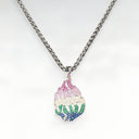 Aech Rainbow Silver Necklace – Multicolored Zirconia &amp; Steel
