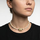 שרשרת Bronx Small – חרוזים ותליון פתק מוזהב