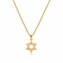 Collier Maguen David doré fond blanc