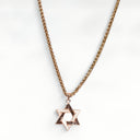 Magen David Rose Gold Diamond Necklace – Pave Cubic Zirconia &amp; Gold Stainless Steel Chain