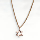 Magen David Rose Gold Diamond Necklace – Pave Cubic Zirconia &amp; Gold Stainless Steel Chain