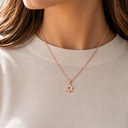 Collier Maguen David or rose porté