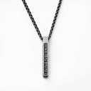 Collier Mezouza Petek Vertical « Na Na’h Na’hma Na’hman MeOuman » en argent massif 925 avec véritable parchemin intégré – Eliorness
