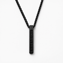 Collier Mezouza Petek Vertical Na Nah Nahma Nahman MeOuman en argent massif 925 finition noire avec véritable parchemin intégré - Eliorness