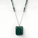 Petek Shem Tov Green Necklace – Green Beads &amp; Exotic Leather Amulet