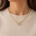 Collier tennis Haï doré porté
