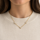 Collier trio Haï Maguen David Hamsa doré porté