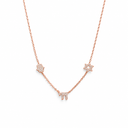 Collier trio Haï Maguen David Hamsa or rose fond blanc