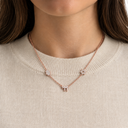 Collier trio Haï Maguen David Hamsa or rose porté