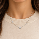 Collier triple Maguen David argent 925 porté