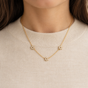Collier triple Maguen David doré porté