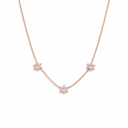 Collier triple Maguen David or rose fond blanc
