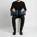 סט טלית ותפילין מעור כחול בהטבעת קרוקו – מגן דוד