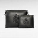 סט טלית ותפילין מעור שחור מובלט – Aesh Sheli