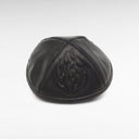 Kippa en cuir Noir véritable Aesh sheli gaufrée | EliorNess