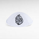 Kippa en lin Blanc – Broderie Aesh Sheli