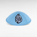 Kippa en lin Bleu – Broderie Aesh Sheli