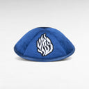 Kippa en velours Bleu marine – Broderie Aech Sheli