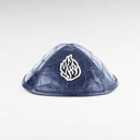 Kippa cuir croco Bleu marine – Broderie Aech Sheli