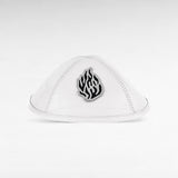 KIPPA CUIR CROCO BLANC