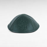 Kippa Kaki en cuir