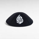Kippa en lin Noir – Broderie Aesh Sheli