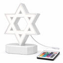 Boîte de Tsedaka lumineuse LED Maguen David blanche avec télécommande – Eliorness