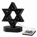 Boîte de Tsedaka lumineuse LED Maguen David noire avec télécommande – Eliorness