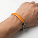 צמיד Petek מפלדה – גימור קרוקו כתום