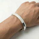 Petek Silver/Bright White Crocodile Cuff