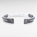Petek Steel/White Crocodile Cuff 