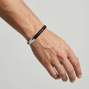 צמיד Petek מתכת – גימור קרוקו שחור