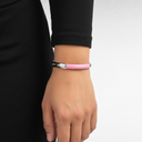 Petek Metal/Pink Crocodile Cuff 