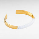 Petek Gold/White Crocodile Cuff 