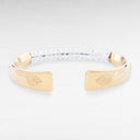 Petek Gold/White Crocodile Cuff 