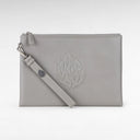 Grey leather travel pouch – Crocodile edition