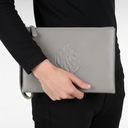 Grey leather travel pouch – Crocodile edition