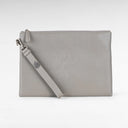 Matte grey leather travel pouch – Crocodile edition